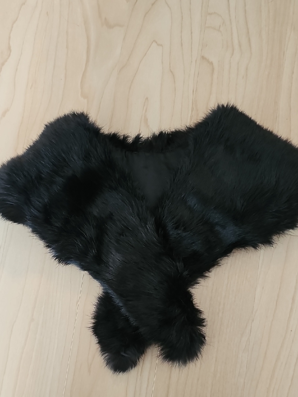 Black Faux Fur Collar Scarf